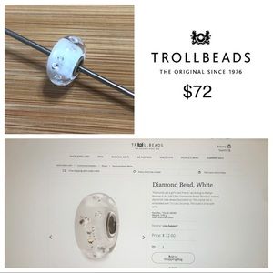 Trollbeads - Diamond Bead, White